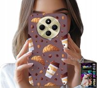 ETUI DO XIAOMI REDMI 14C 4G - CASE Z KAWĄ ROGALIKAMI I ZIARNAMI W TLE