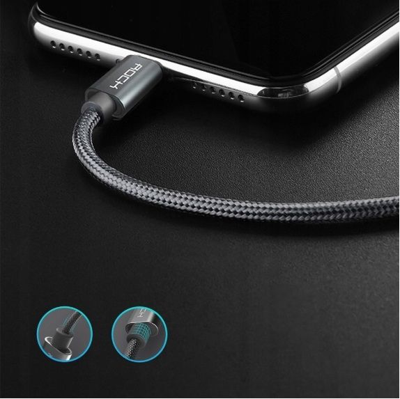 Oryginalny Kabel Rock Usb Do Iphone 7 8 10 X Xs Xi zdjęcie 8