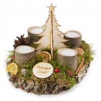 Stroik świąteczny adwentowy na stół komodę naturalny Boże Narodzenie