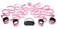frisky bedroom restraint kit pink - zestaw regulowanych kajdanek do łożka