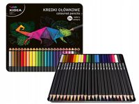 KREDKI 24KOL TRÓJKĄTNE W METALOWE PUDEŁKO KIDEA