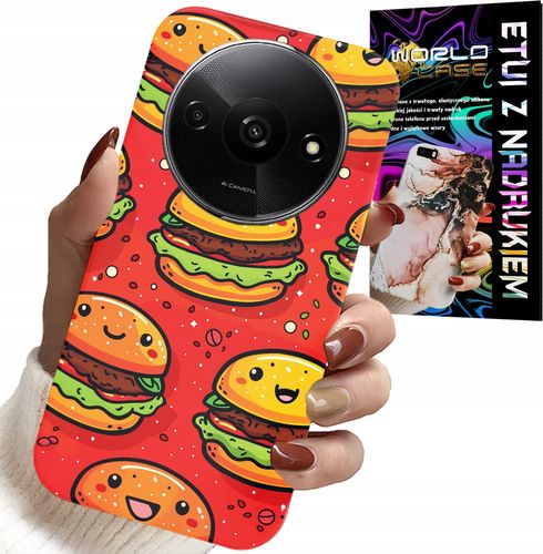 ETUI DO XIAOMI REDMI A3 - SŁODKIE UŚMIECHNIĘTE BURGERY POKROWIEC na Arena.pl