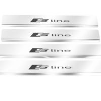 Listwa progowa AUDI A6 C8 SLINE Stal nierdzewna 304 połysk z czarnymi liter