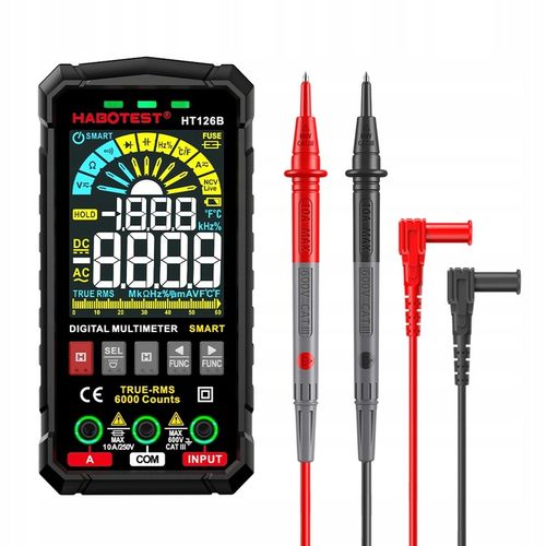 CYFROWY MULTIMETR UNIWERSALNY CZYTELNY EKRAN NCV RMS LIVE TEST LATARKA LED na Arena.pl