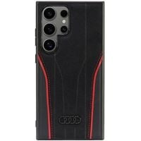 Audi Genuine Leather MagSafe S24 Ultra S928 czarno-czerwony/black-red