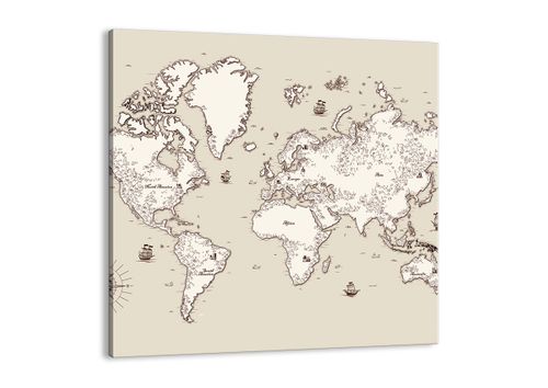 Obraz Na Płótnie - Mapa Kontynent - 60X60 Cm - Ac60X60-2910 na Arena.pl