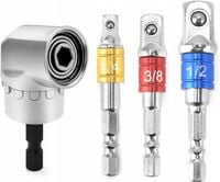 3x Adapter do wkrętarki kątowej 105°, wiertło nasadowe sześciokątne