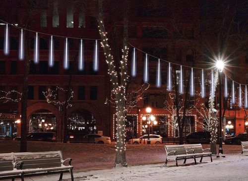 METEORY 50 CM LAMPKI PADAJĄCY ŚNIEG OŚWIETLENIE ŚWIĄTECZNE IP44 SOPLE LED na Arena.pl