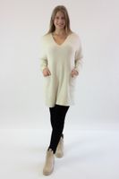 Duży sweter z kieszeniami Evie Beżowy UNI