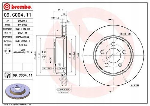 TARCZA HAM PRZOD 302X28 V BREMBO na Arena.pl