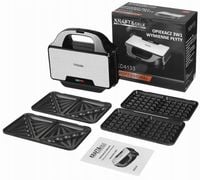 OPIEKACZ ELEKTRYCZNY + WYMIENNE WKŁADY 3W1 GOFROWNICA TOSTER GRILL 1500W