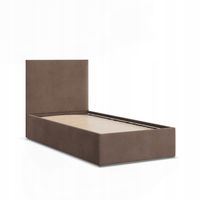 Łóżko Ramowe PAOLA BRĄZOWE JEDNOOSOBOWE Tapicerowane Pojedyncze VELVET