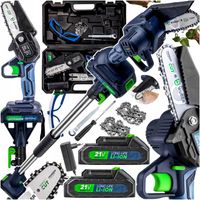 MINI PIŁA ŁAŃCUCHOWA AKUMULATOROWA GAŁĘZIÓWKA 2xAKU + WYSIĘGNIK 250 CM