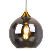 Skandynawska LAMPA wisząca DAMAR 316219 Polux loftowa OPRAWA szklany ZWIS kula przydymiona