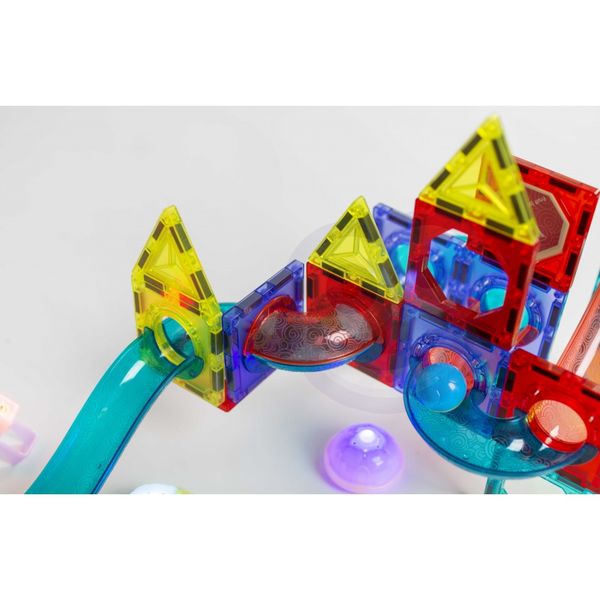 WOOPIE Klocki Magnetyczne Tor Kulkowy Świetlny Kulodrom 75 el. zdjęcie 12