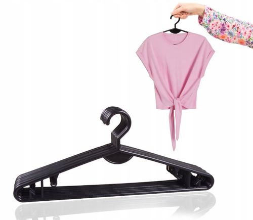 WIESZAKI NA UBRANIA ODZIEŻ UBRANIOWE ODZIEŻOWE UNIWERSALNE CZARNE 50 na Arena.pl