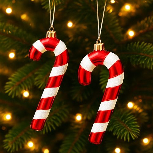 ozdoba na choinkę 4 szt. lizak czerwono-biały 7 x 14 cm bsn73 na Arena.pl