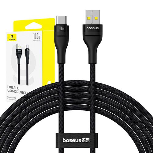 kabel usb do usb-c baseus flash 2 100w, 2m (czarny) na Arena.pl
