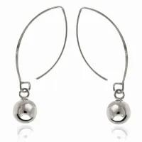 ELEGANCKIE WISZĄCE SREBRNE KOLCZYKI GŁADKIE KULKI KULE 8MM BALLS