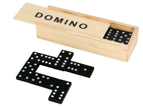 Domino 28 x drewniane klocki gra rodzinna pudełko na Arena.pl