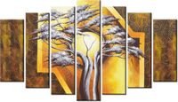 80CM 140CM OBRAZ 7 ELEM DRZEWO NOCĄ ŚCIENNY