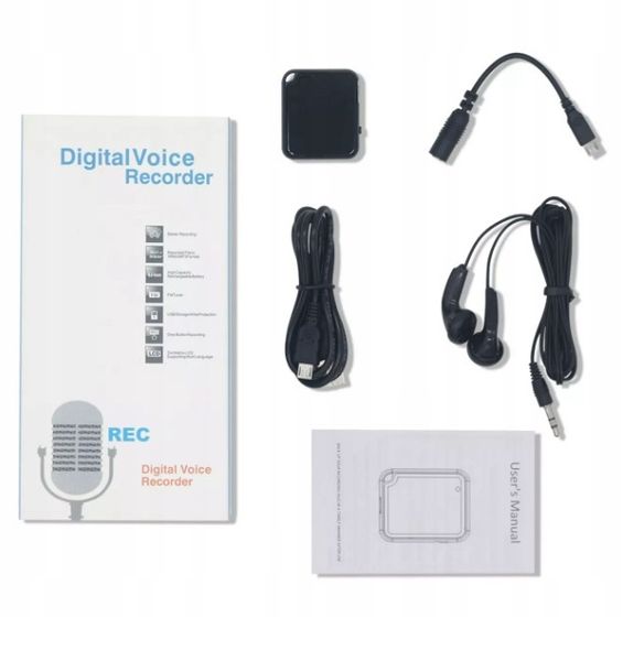 Mini dyktafon szpiegowski 50h nagrań detekcja głosu 16GB prosta obsługa zdjęcie 6