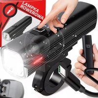 LAMPKA ROWEROWA LATARKA LED PRZÓD NA USB NA ROWER KIEROWNICĘ MOCNA 1000LM