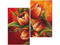 60X60CM ABSTRAKCYJNE TULIPANY DWU OBRAZ ŚCIAN