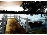 50X70CM POMOST JEZIOREM OBRAZ POKOJU DREWNINE