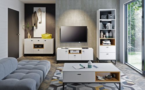Ława OLIER OE5 biały / dąb artisan na Arena.pl