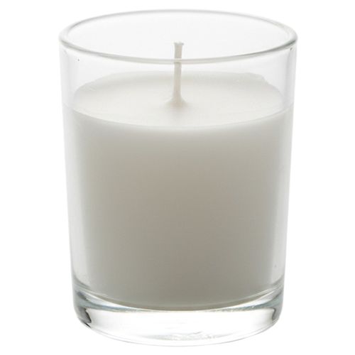 16x Świeczka Szklana Świeca Biała Bezzapachowa w Szklanym Pojemniku Stołowa na Arena.pl