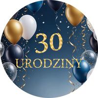 Opłatek na tort Okazjonalny Balony Jubileusz Urodziny 18 30 40 50 60