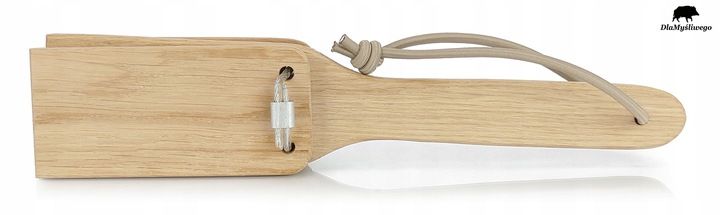 Klasyczna drewniana kołatka klepaczka dla naganiaczy na polowanie zdjęcie 5