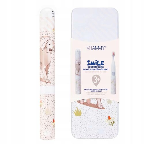 SZCZOTECZKA SONICZNA ELEKTRYCZNA DO ZĘBÓW DZIECI 3+ VITAMMY SMILE PIES+ETUI na Arena.pl