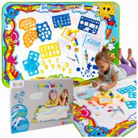 Mata wodna do malowania wodą szablony mazaki pieczątki 120x90 cm ZESTAW XXL