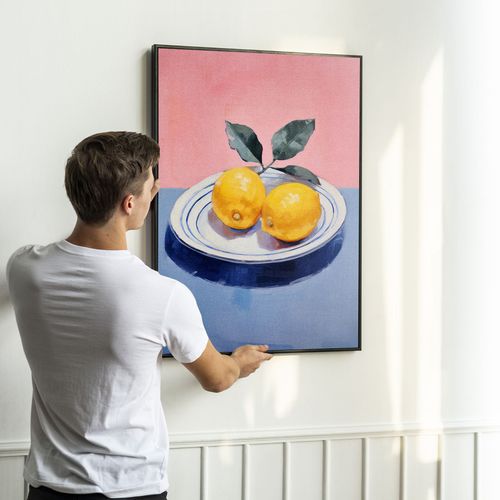 Plakat do kuchni cytryny 50x70 cm w czarnej ramie na Arena.pl