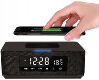 2 x Głośnik Bluetooth RADIO Ładowarka Indukcyjna ZEGAR