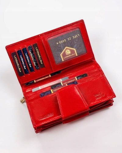 pojemny, skórzany portfel damski na zatrzask - peterson na Arena.pl