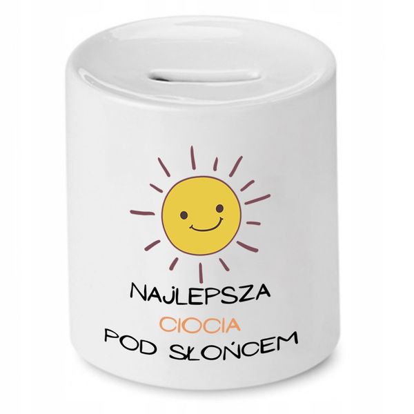 Skarbonka Prezent Dla Cioci Najlepsza Pod Słońcem Z Nadrukiem Ze Zdjęciem zdjęcie 1