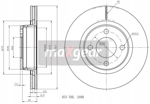 TARCZA HAM. VW P. A80 1,6- MAXGEAR na Arena.pl