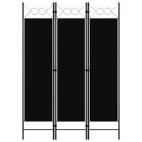 Parawan 3-panelowy, czarny, 120 x 180 cm