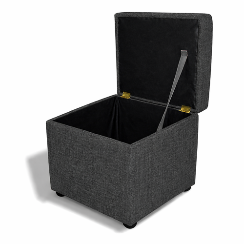 Pufa kwadratowa z pojemnikiem salon sypialnia 38x38x42 ciemny szary OTTO na Arena.pl