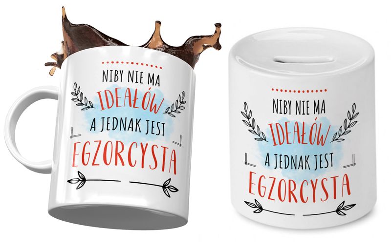 Dla Egzorcysty Zestaw Kubek + Skarbonka Na Prezent Z Nadrukiem Ze Zdjęciem zdjęcie 1