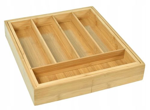 WKŁAD DO SZUFLADY NA SZTUĆCE BAMBUSOWY DREWNIANY ORGANIZER ROZSUWANY na Arena.pl