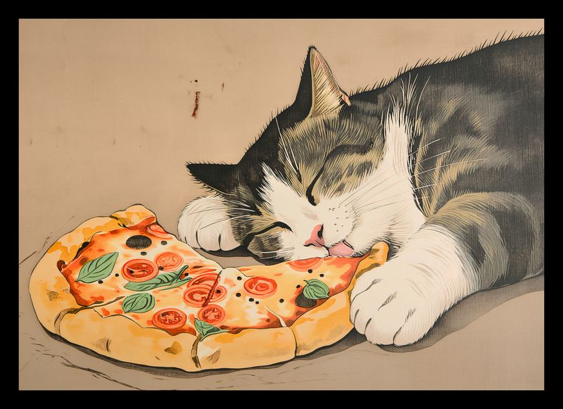 Plakat 29,7x21cm Pizza Dla Kota zdjęcie 2