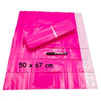 DUŻE FOLIOPAKI KURIERSKIE RÓŻOWE XL 500x600 50szt DWUKROTNEGO UŻYTKU J02