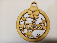 Bombka 9 cm ze sklejki Gwiazdki z imieniem "wycinanym"