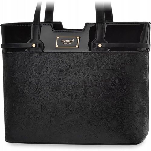 Monnari Torba Ze Zdobieniem Torebka Shopper Duża Sztywna Aktówka Kwiaty na Arena.pl