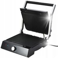 Grill elektryczny kontaktowy czarny 2000 W z regulacją temperatury