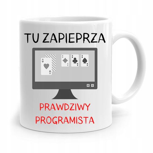 Kubek Prezent Informatyka Programisty Tu Zapieprza Z Nadrukiem Ze Zdjęciem na Arena.pl